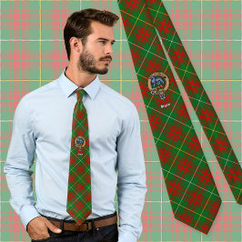 Corbata Clan Bruce Escudo sobre la caza de tartán