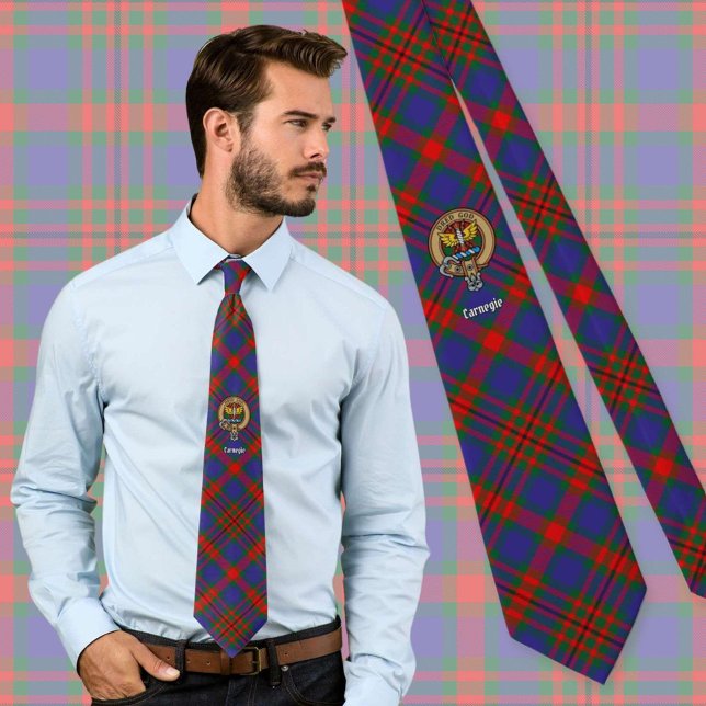 Corbata Clan Carnegie Escudo sobre Tartán (Subido por el creador)