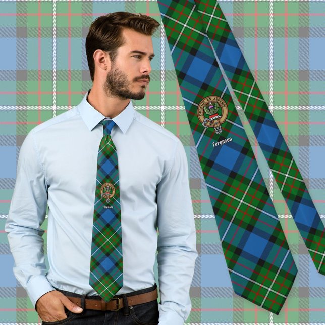 Corbata Clan Ferguson Escudo sobre Tartán (Subido por el creador)