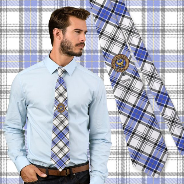 Corbata Clan Hannay Escudo sobre Tartán (Subido por el creador)