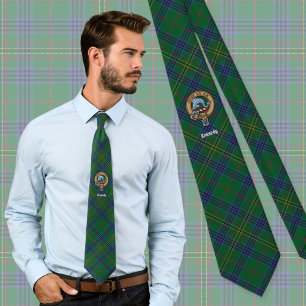 Corbata Clan Kennedy Escudo sobre Tartán