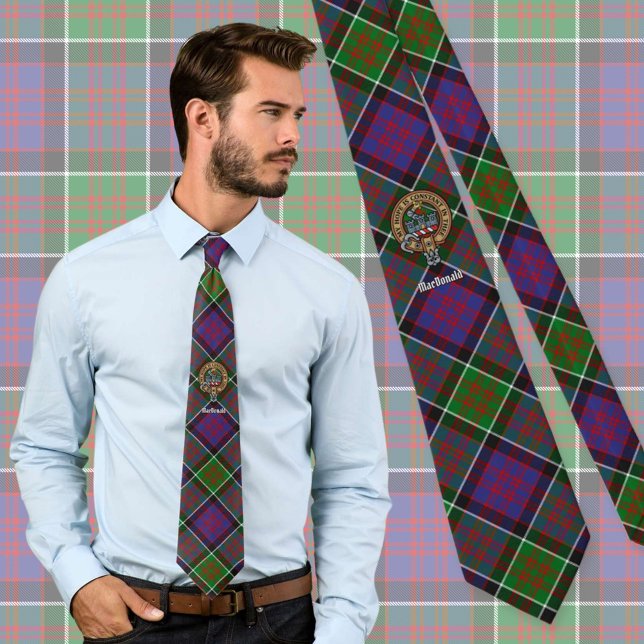 Corbata Clan MacDonald de Clanranald Escudo sobre Tartán (Subido por el creador)