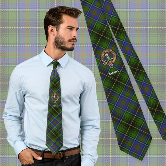 Corbata Clan MacInnes Escudo sobre Tartán (Subido por el creador)