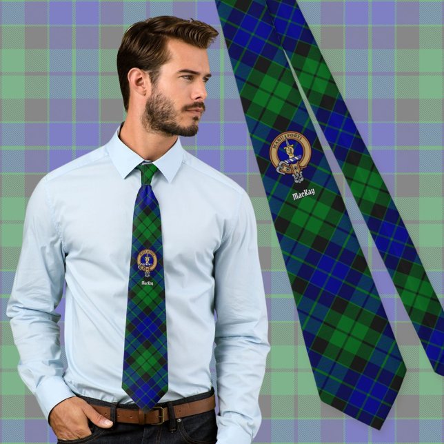 Corbata Clan MacKay Escudo sobre Tartán (Subido por el creador)