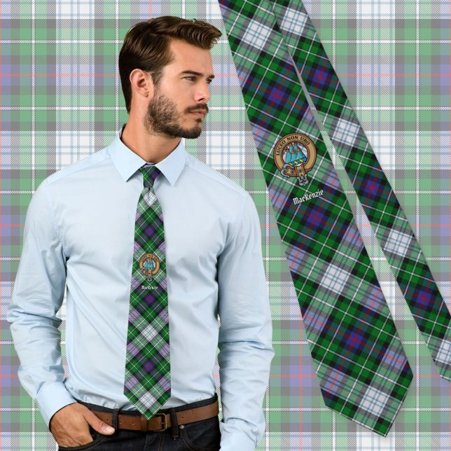 Corbata Clan MacKenzie Escudo sobre el vestido Tartán (Subido por el creador)