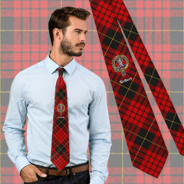 Corbata Clan MacQueen Crest sobre Tartán