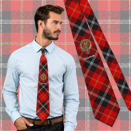 Corbata Clan Marjoribanks Escudo sobre Tartán