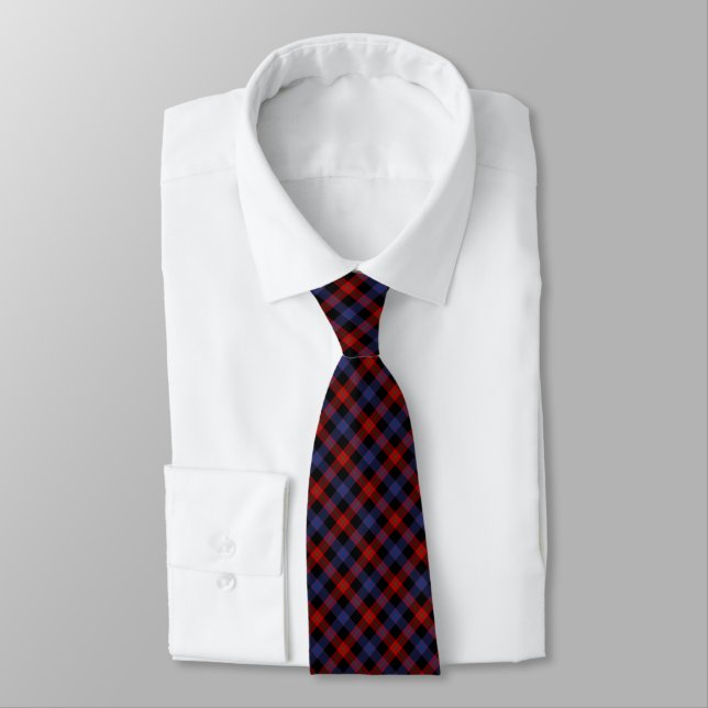 Corbata Clan marrón Tartán Royal Azul y rojo Placa (Atado)