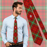 Corbata Clan Morrison Red Tartan Neck Tie<br><div class="desc">El Clan Morrison es el tradicional tartán rojo con colores modernos. Monograma personalizado.</div>
