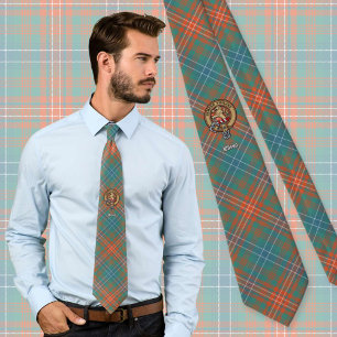 Corbata Clan Wilson Escudo sobre el antiguo Tartán