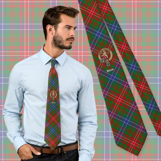 Corbata Clan Wilson Escudo sobre Tartán Moderno (Subido por el creador)