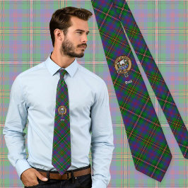 Corbata Clan Wood Escudo sobre Tartán