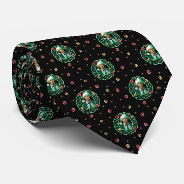 Corbata Clark Griswold Navidades Wreath Pattern (Enrollado)