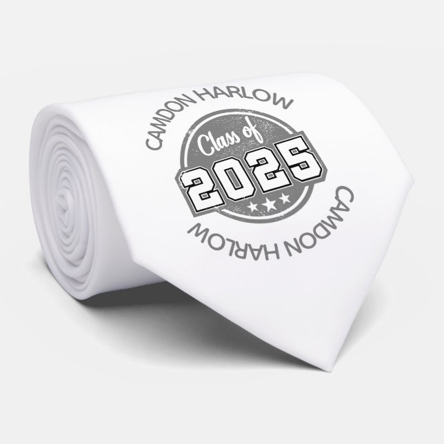Corbata Clase de 2025 Nombre de graduado de época (Enrollado)