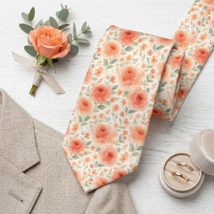Corbata clásica con estampado de arte floral
