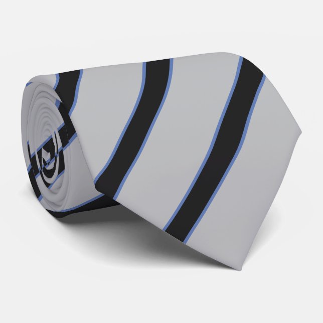 Corbata clásica con rayas diagonales negras sobre  (Enrollado)