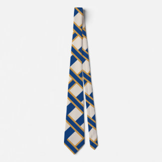 Corbata Clásica de Cuadrícula Geométrica Azul Mari