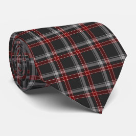 Corbata clásica de cuadros negra borgoña y blanca