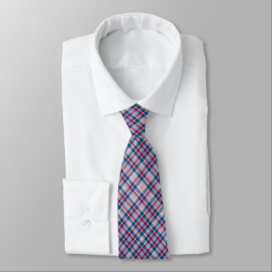 Corbata Clásica de Cuadros Rojo Blanco y Azul