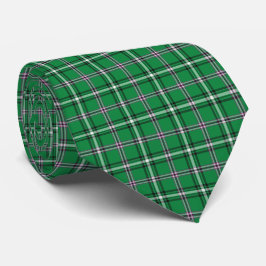 Corbata clásica de cuello de cuadros verde negro y