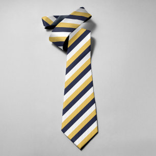 Corbata Clásica Elegante de Rayas Amarillas y Blan