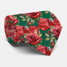 Corbata Clásica Formal de Rosas Rojas