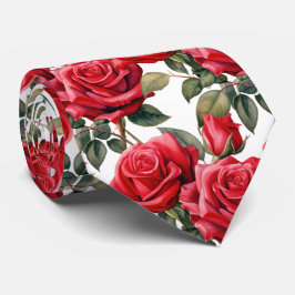 Corbata Clásica Formal de Rosas Rojas