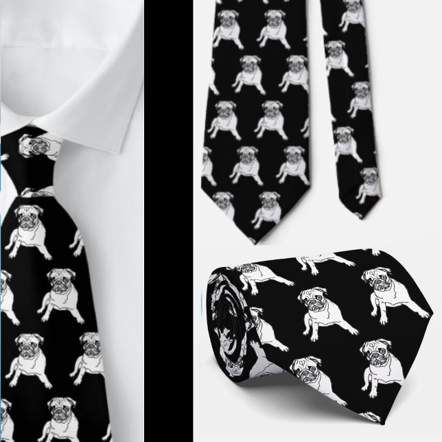 Corbata clásica moderna negra para perro pug de mo (Subido por el creador)