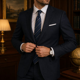 Corbata Clásica Regimental Azul Marino para Negoci