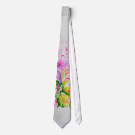 Corbata Clásica y elegante color de agua floral de peonia