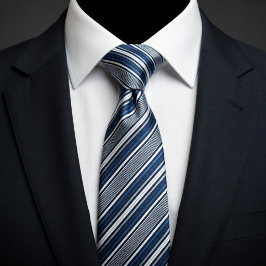 Corbata Clásico a rayas azules y blancas