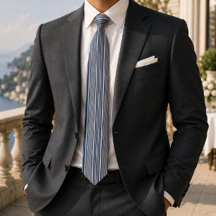 Corbata Clásico a rayas azules y blancas