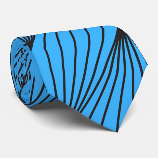 Corbata Clásico abstracto azul (Enrollado)