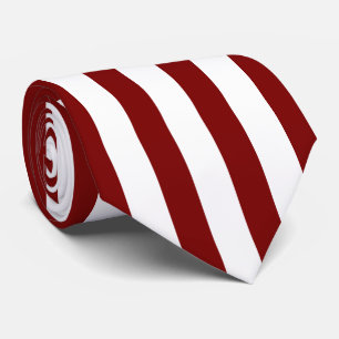 Corbata Clásico Blanco y Rojo Profundo Rayado con Estilo