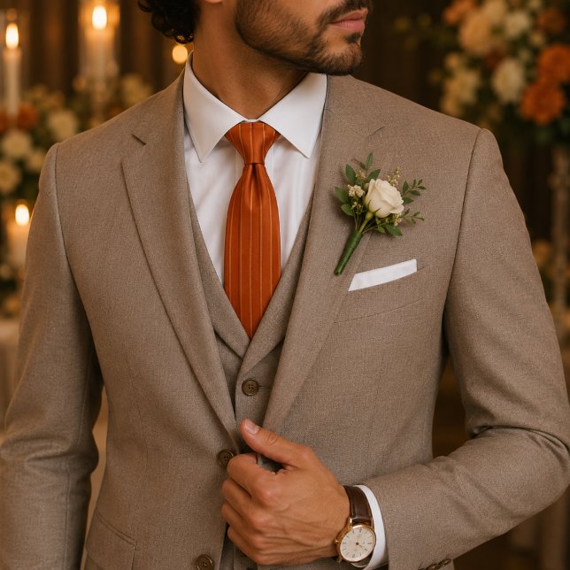 Corbata Clásico cobre con raya naranja quemada (Subido por el creador)