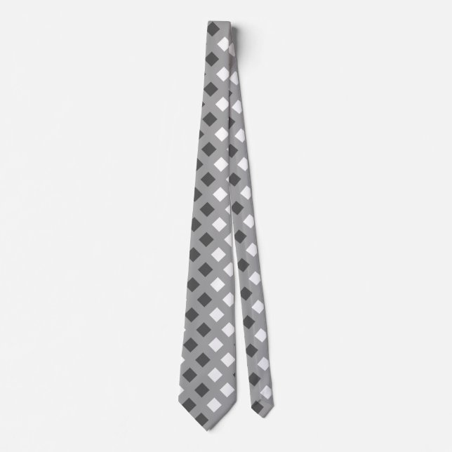 Corbata Clásico De Agujero Gris Gris Gris Unisex (Anverso)