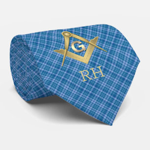 Corbata Clásico De Cuello Masónico Monogramado Masónico