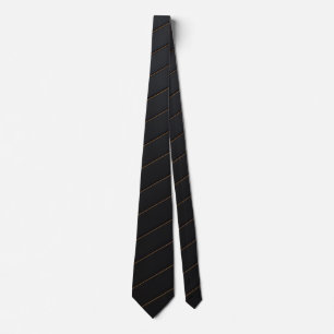 Corbata Clásico de rayas diagonales negro y dorado