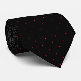 Corbata Clásico del Polka Negro y Rojo