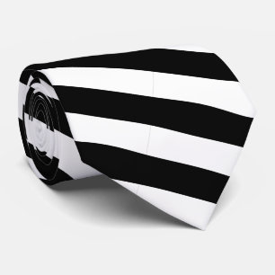 Corbata Clásico moderno negro y blanco rayado