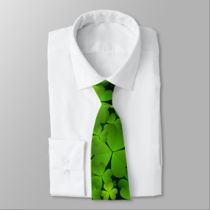 Corbata Clásico Monogramado Irlandés Shamrock Doble Lazo