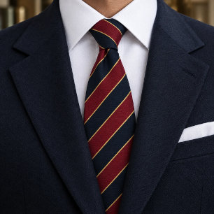 Corbata Clásico Navy & Burgundy Regimental