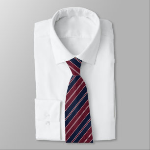 Corbata Clásico Navy & Burgundy Repp Stripe