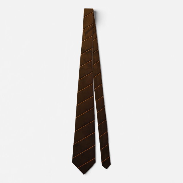 Corbata Clásico Negro y Dorado con Raya Diagonal (Anverso)