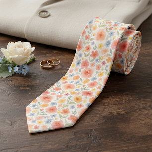 Corbata Clásico Patrón de Arte Floral Chic