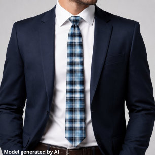 Corbata Clásico patrón de cuadros azules – Diseño de tartá