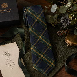 Corbata Clásico Tartán de Cuadros Azul Marino Escocés Eleg