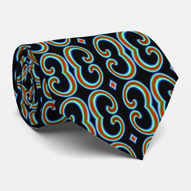 Corbata Clásico - Verde Rojo Azul Amarillo (Enrollado)