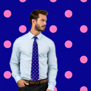 Corbata Clásicos puntos de Polka Rosado en el marea de la