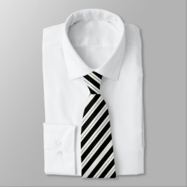 Corbata Classic Black & White Diagonal Striped 
